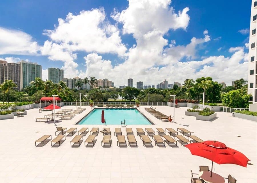 Loungers on the pool deck